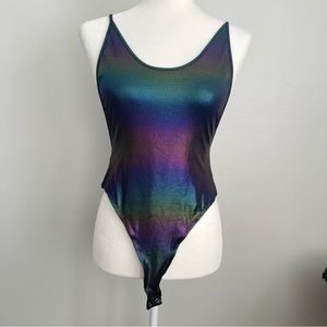 Purple Metallic Bodysuit
